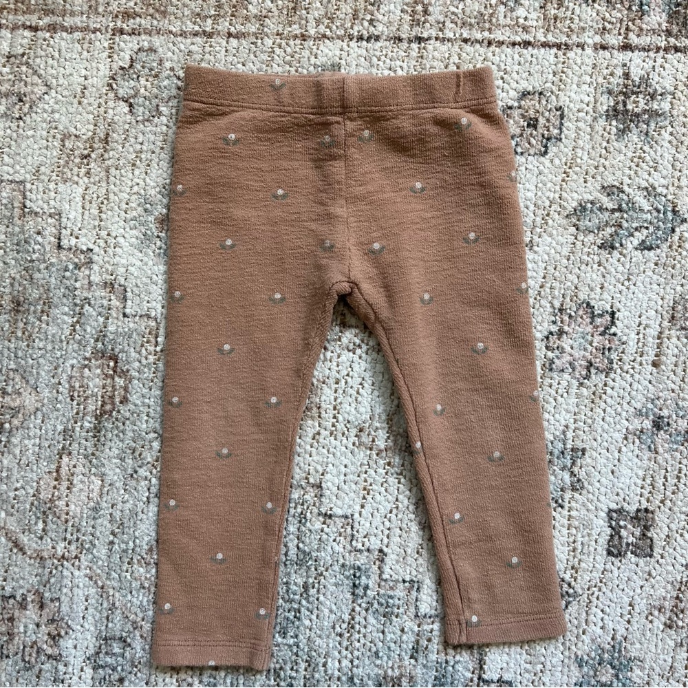Rylee & Cru baby girl bud micro knit legging - terracotta, size 12-18 month